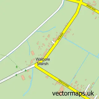 Street map sample of Walpole Marsh, Norfolk