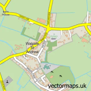 Street map sample of Walpole St Andrew, Norfolk