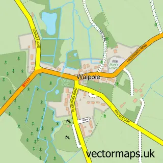 Street map sample of Walpole, Suffolk