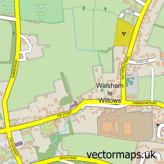 Street map sample of Walsham le Willows, Suffolk