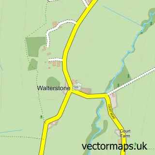 Street map sample of Walterstone, Herefordshire