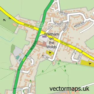 Street map sample of Waltham on the Wolds, Leicestershire