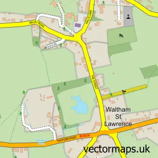 Street map sample of Waltham St Lawrence, Berkshire