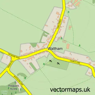 Street map sample of Waltham, Kent