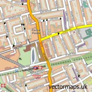 Street map sample of Walthamstow, Greater London