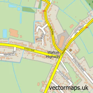 Street map sample of Walton Highway, Norfolk