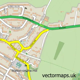 Street map sample of Walton on the Hill, Staffordshire