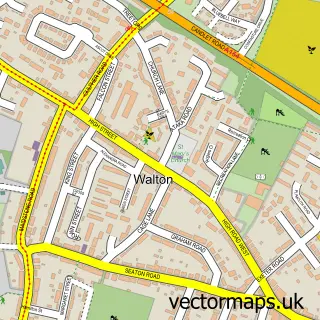 Street map sample of Walton, Suffolk