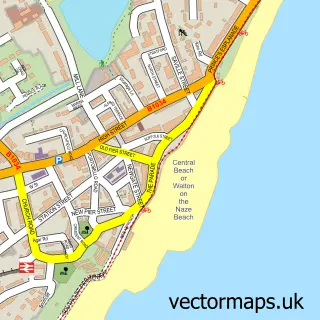 Street map sample of Walton-on-the-Naze, Essex