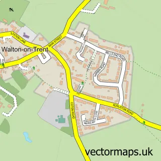 Street map sample of Walton-on-Trent, Derbyshire