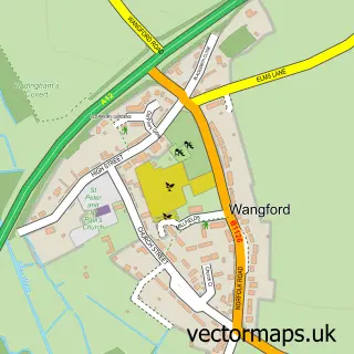 Street map sample of Wangford, Suffolk
