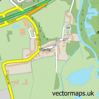 Street map sample of Wanlip, Leicestershire