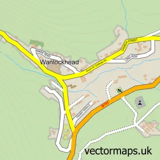 Street map sample of Wanlockhead, Dumfries