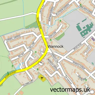 Street map sample of Wannock, East Sussex