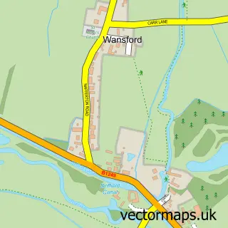 Street map sample of Wansford, East Riding of Yorkshire