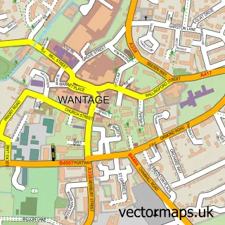 Street map sample of Wantage, Oxfordshire