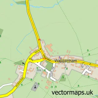 Street map sample of Wappenham, Northamptonshire