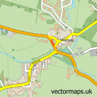 Street map sample of Warcop, Cumbria