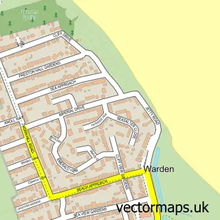 Street map sample of Warden, Kent