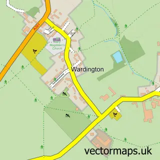 Street map sample of Wardington, Oxfordshire