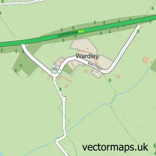 Street map sample of Wardley, Rutland