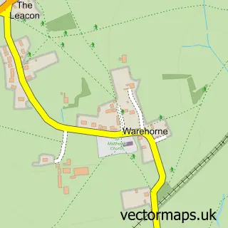 Street map sample of Warehorne, Kent
