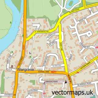 Street map sample of Wargrave, Berkshire