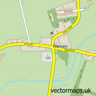 Street map sample of Warham, Norfolk