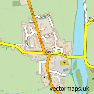Street map sample of Wark, Northumberland