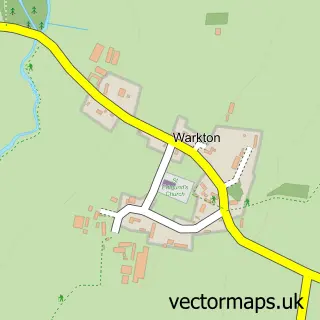 Street map sample of Warkton, Northamptonshire