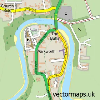 Street map sample of Warkworth, Northumberland