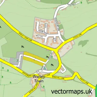Street map sample of Warley Town, West Yorkshire
