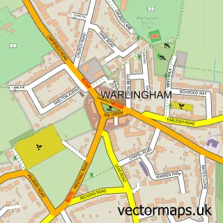 Street map sample of Warlingham, Surrey