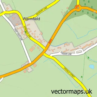 Street map sample of Warmfield, West Yorkshire
