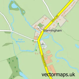 Street map sample of Warmingham, Cheshire