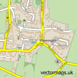 Street map sample of Warmington, Northamptonshire
