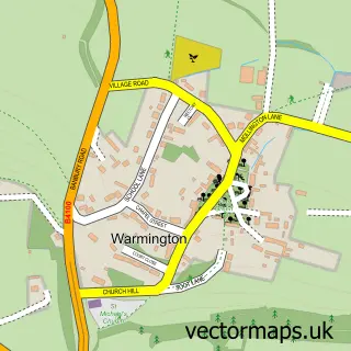 Street map sample of Warmington, Warwickshire