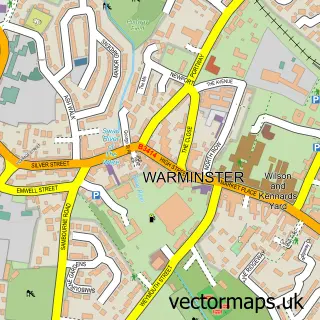 Street map sample of Warminster, Wiltshire
