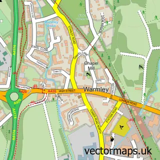 Street map sample of Warmley, Gloucestershire