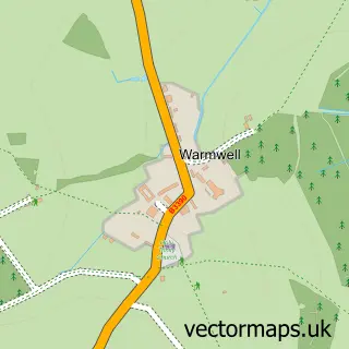 Street map sample of Warmwell, Dorset
