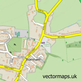 Street map sample of Warnham, West Sussex