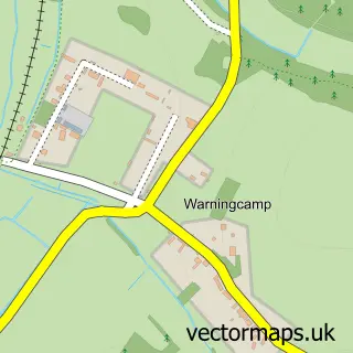 Street map sample of Warningcamp, West Sussex