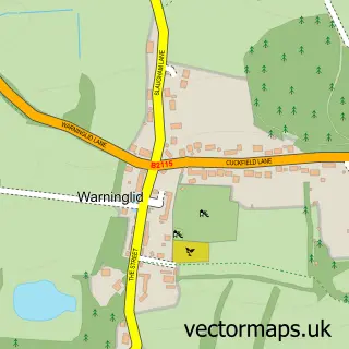 Street map sample of Warninglid, West Sussex