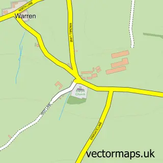 Street map sample of Warren, Dyfed