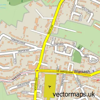 Street map sample of Warsash, Hampshire
