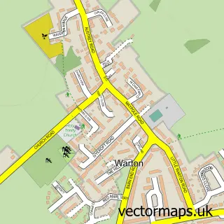 Street map sample of Warton, Warwickshire