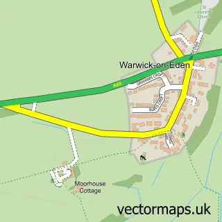 Street map sample of Warwick, Cumbria