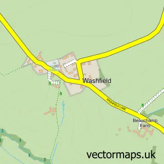 Street map sample of Washfield, Devon