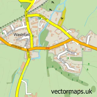 Street map sample of Washford, Somerset