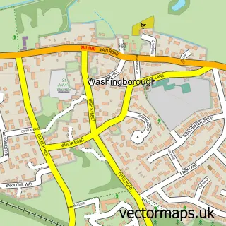 Street map sample of Washingborough, Lincolnshire